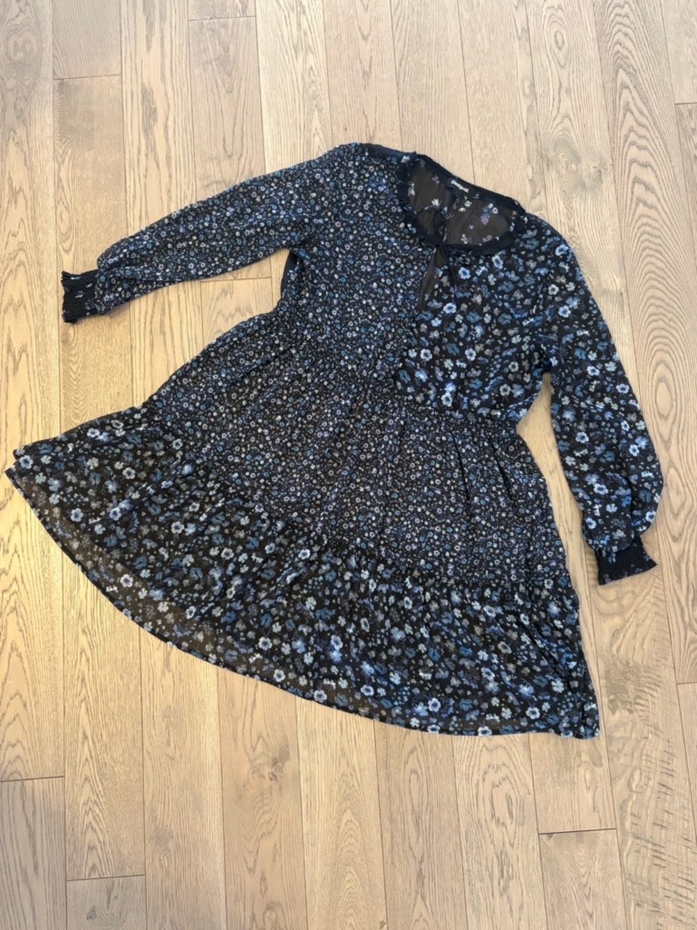 Desigual Floral Print Sheer Tunic Dress